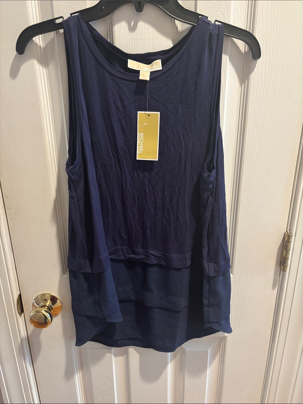 Michael Kors Deep Navy Layered Sleeveless Tank NWT